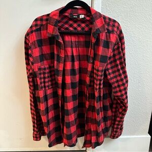 BDG Red and black plaid flannel shirt